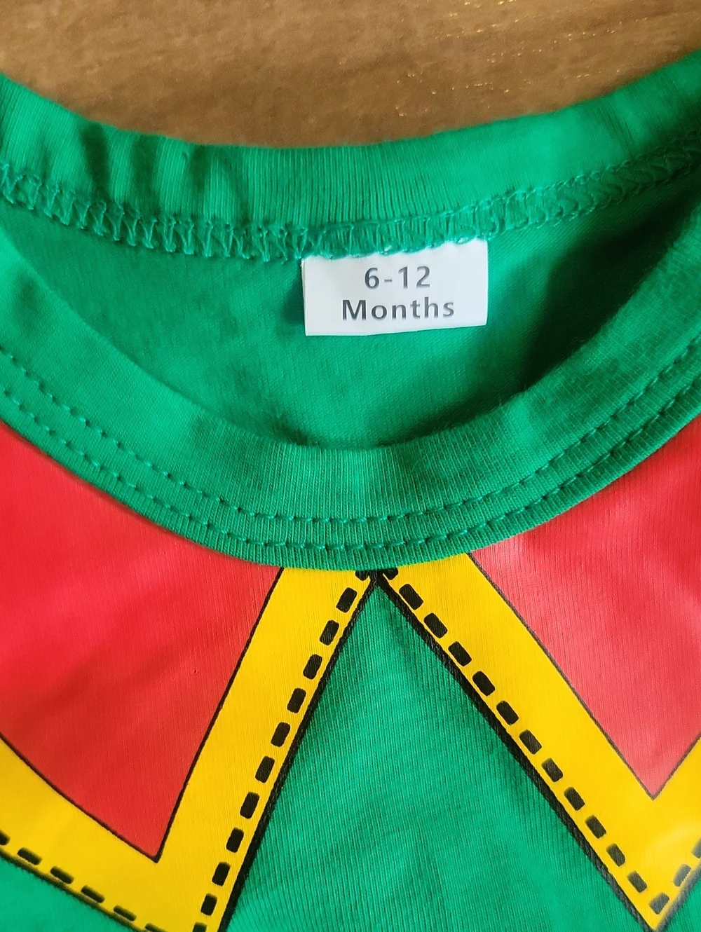 Green Elf Baby Costume Set with Red Striped Pants